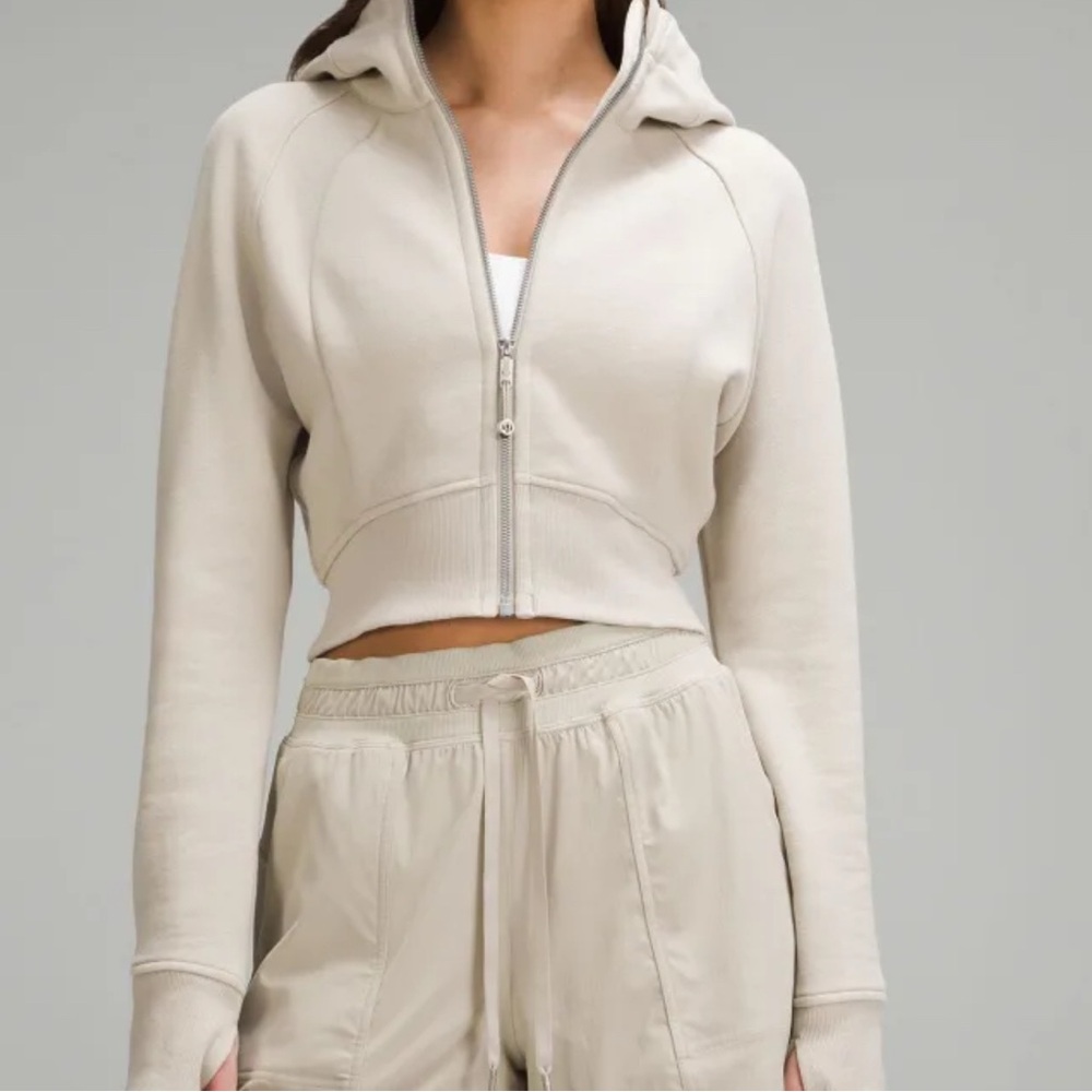 lululemon athletica Scuba Cropped Zip-Up Hoodie Mojave Tan